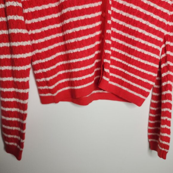 NWT Old Navy Pointelle Knit Striped Button Front Cardigan Size Large - Picture 3 of 5